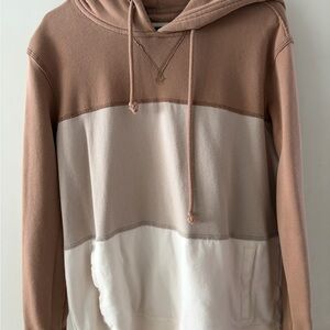 Abercrombie & Fitch Tan and Cream Hoodie Sweater